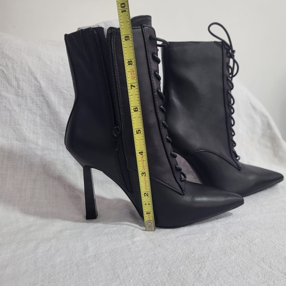 Aldo Began 001 Black Stiletto Heeled Boots with Lace-Up Design - Picture 2 of 6